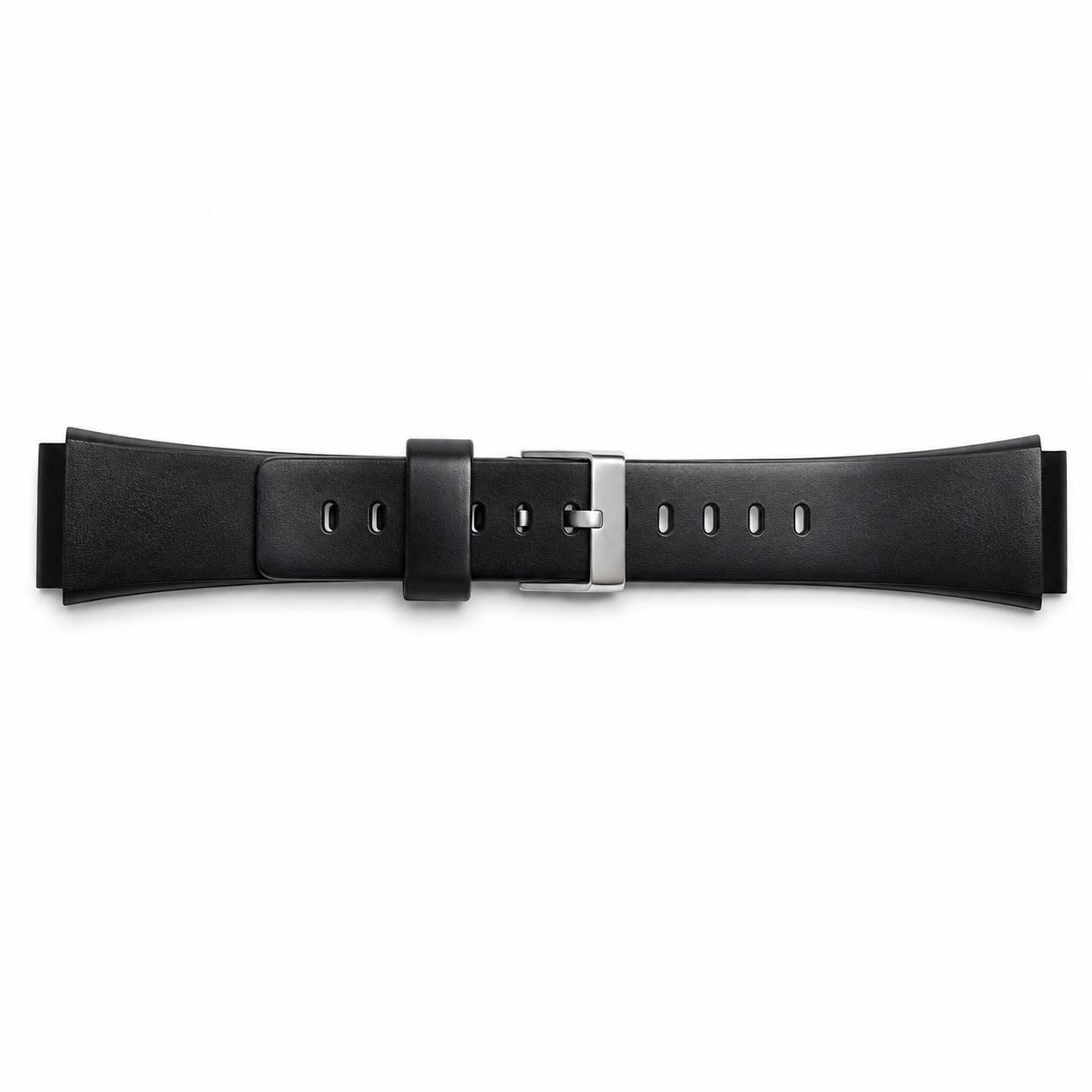 MWC 20mm Black Silicone Rubber Watch Strap