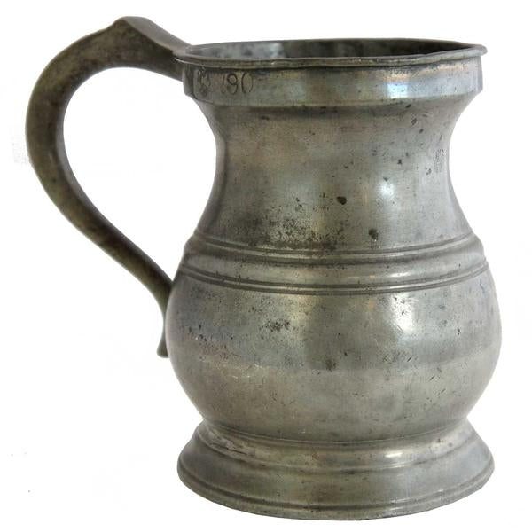 Chope balustre en étain motif XIXe siècle James Yates One Pint - Reproduction exacte de l'original du fabricant