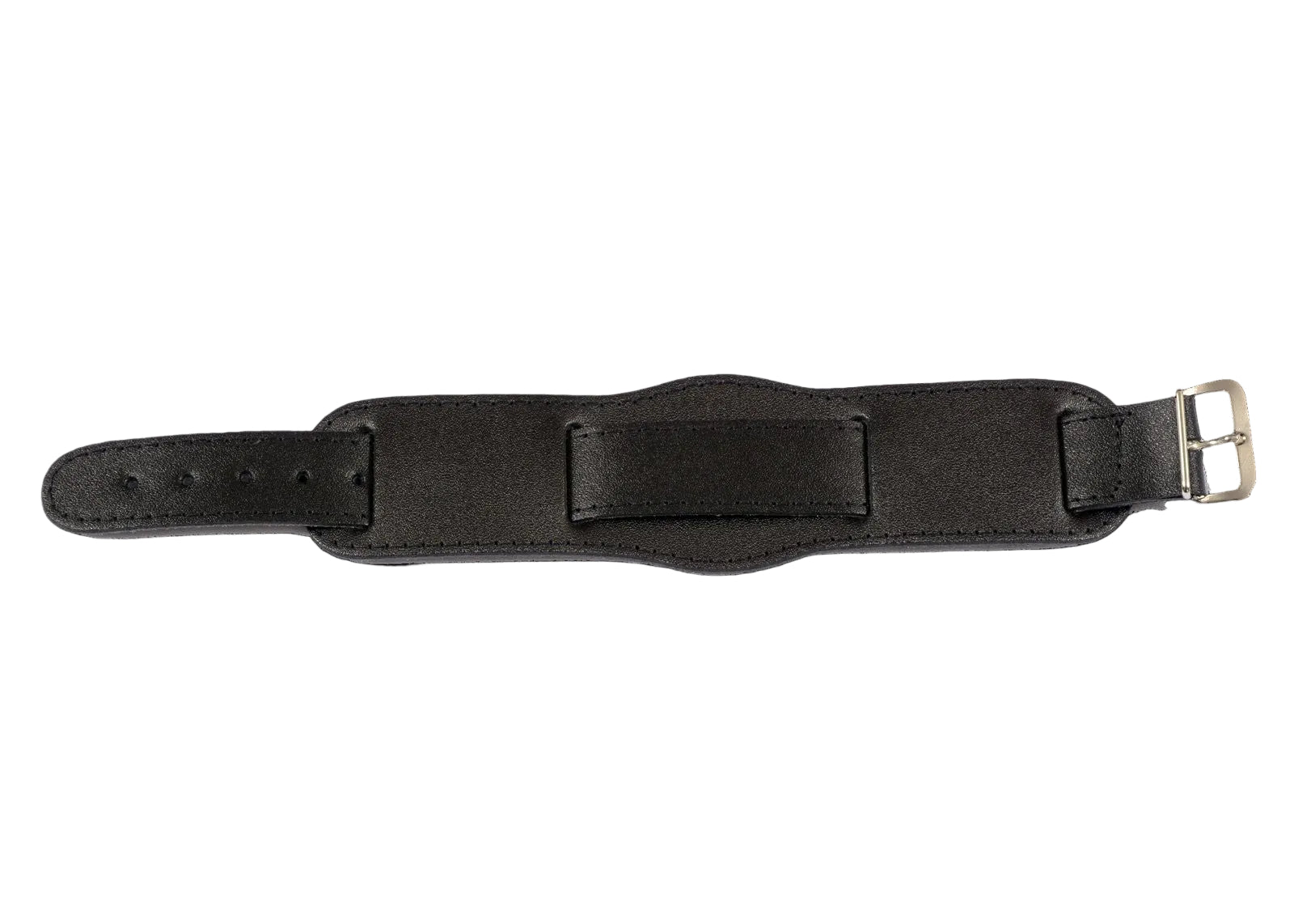 Black 1950s Pattern 20mm Leather Military Watch Strap