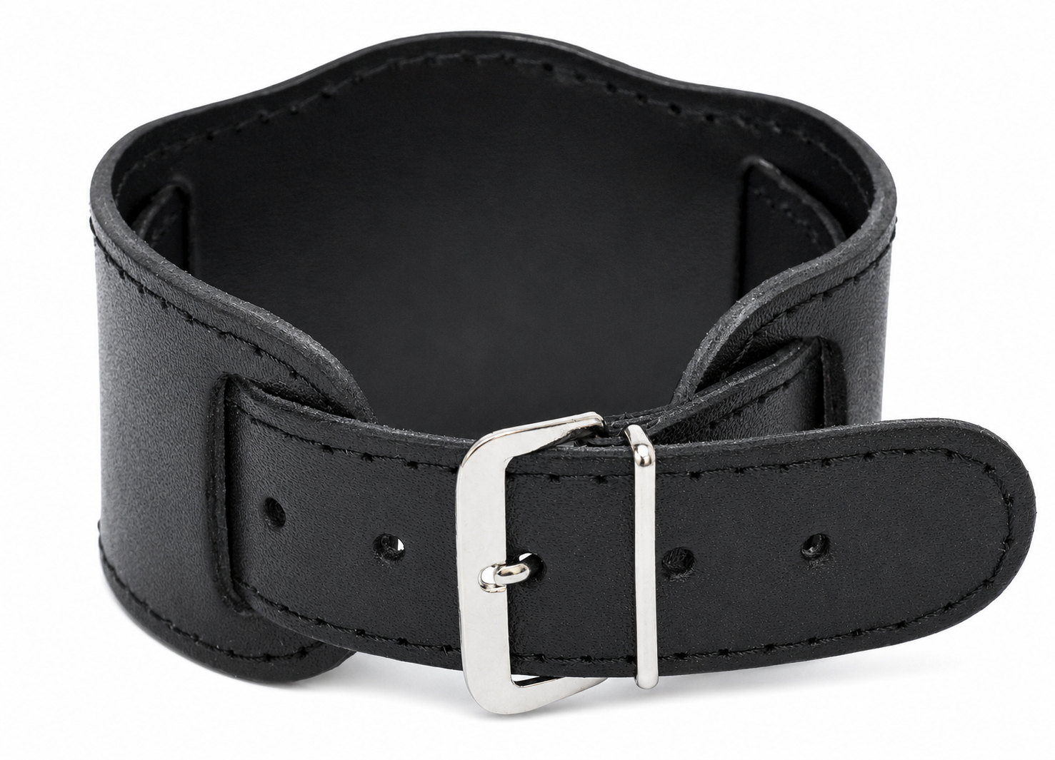 Black 1950s Pattern 18mm Leather Military Watch Strap