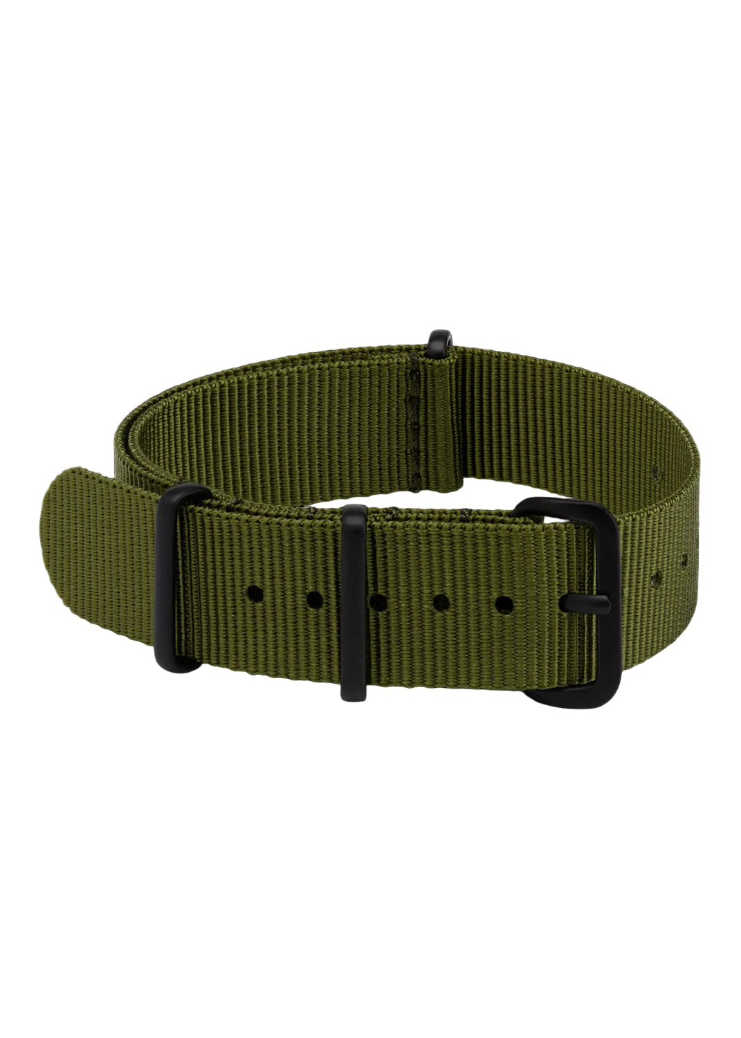 18mm Olive NATO Military Watch Strap with Covert Non Reflective Black PVD fittings