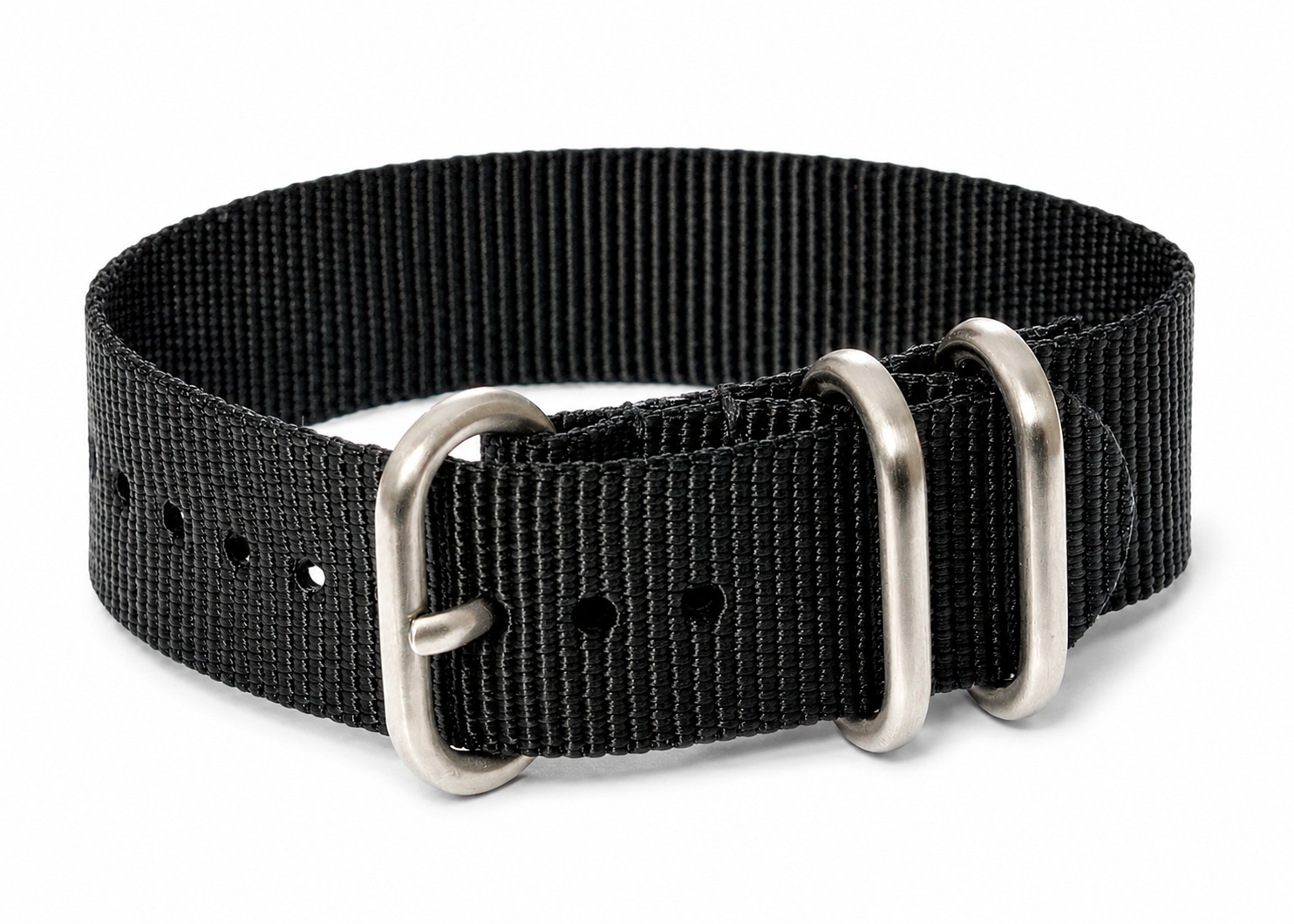 20mm Black Zulu Pattern Nylon Military Watch Strap