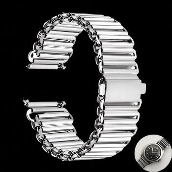 Bracelet en acier inoxydable style rétro 1940/50s "Bonklip" 18mm - Idéal pour montres anciennes ou rétro