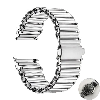 18mm Retro 1940/50s "Bonklip" Style Stainless Steel Bracelet - Ideal for Antique or Retro Style Watches