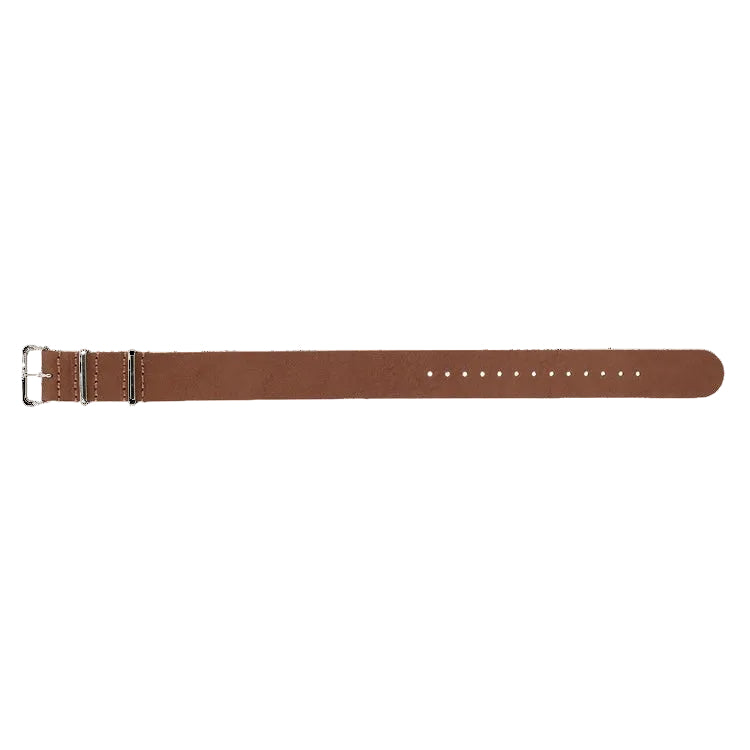 22mm Brown Leather NATO Military Watch Strap