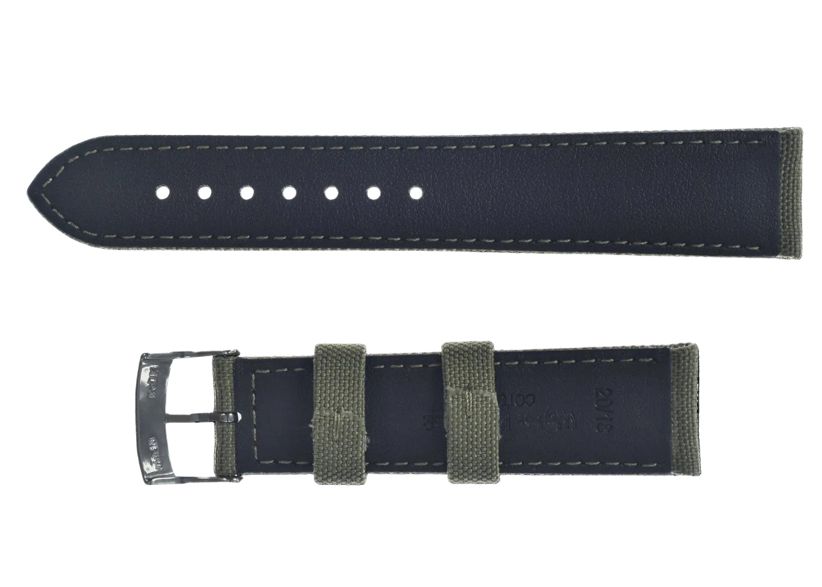 2 Piece Retro Pattern 24mm Canvas Military Watch Strap in Olive Drab - The Ideal Durable Fabric Strap for Military Watches