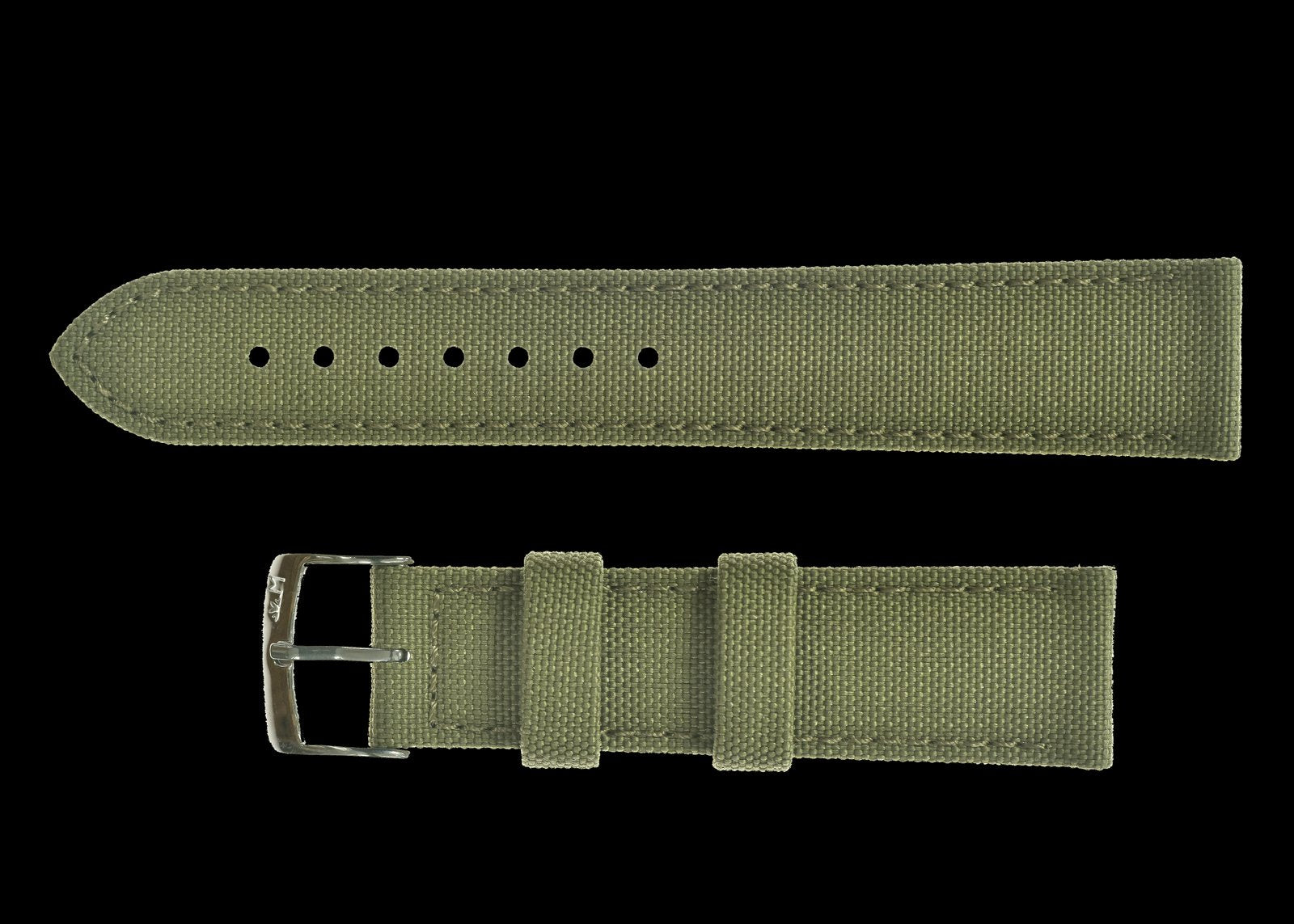 2-teiliges Retro-Muster 24mm Canvas Militär-Uhrenarmband in Olivgrün - Das ideale strapazierfähige Stoffarmband für Militäruhren