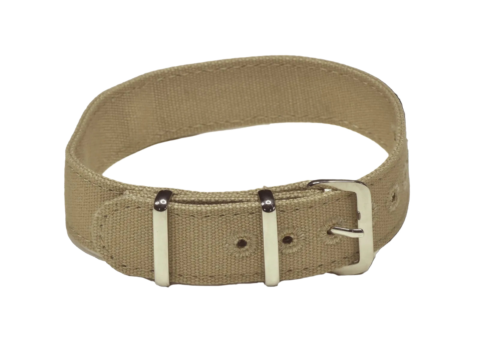 Khaki 18mm Retro Canvas WW2 Pattern One Piece Strap