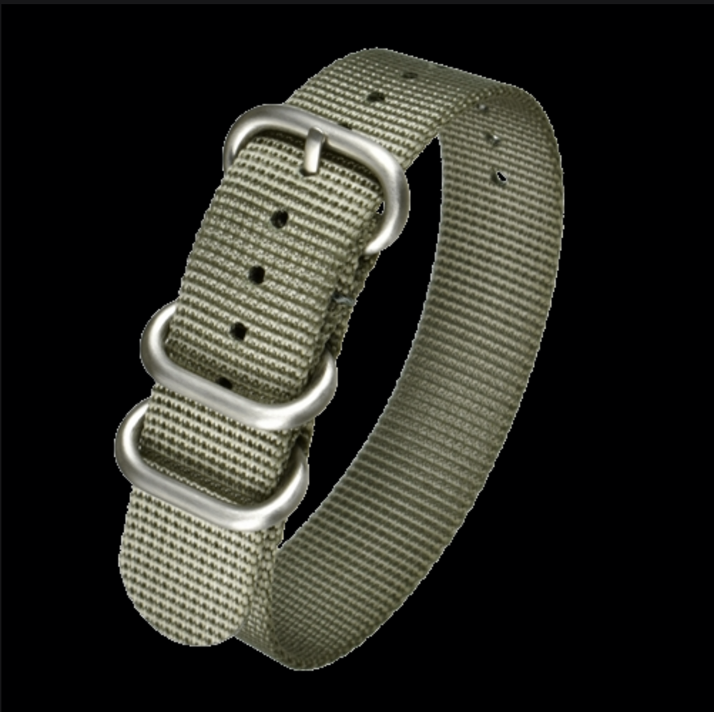 20mm Graues Ballistik Nylon Zulu Muster Militär-Uhrenarmband
