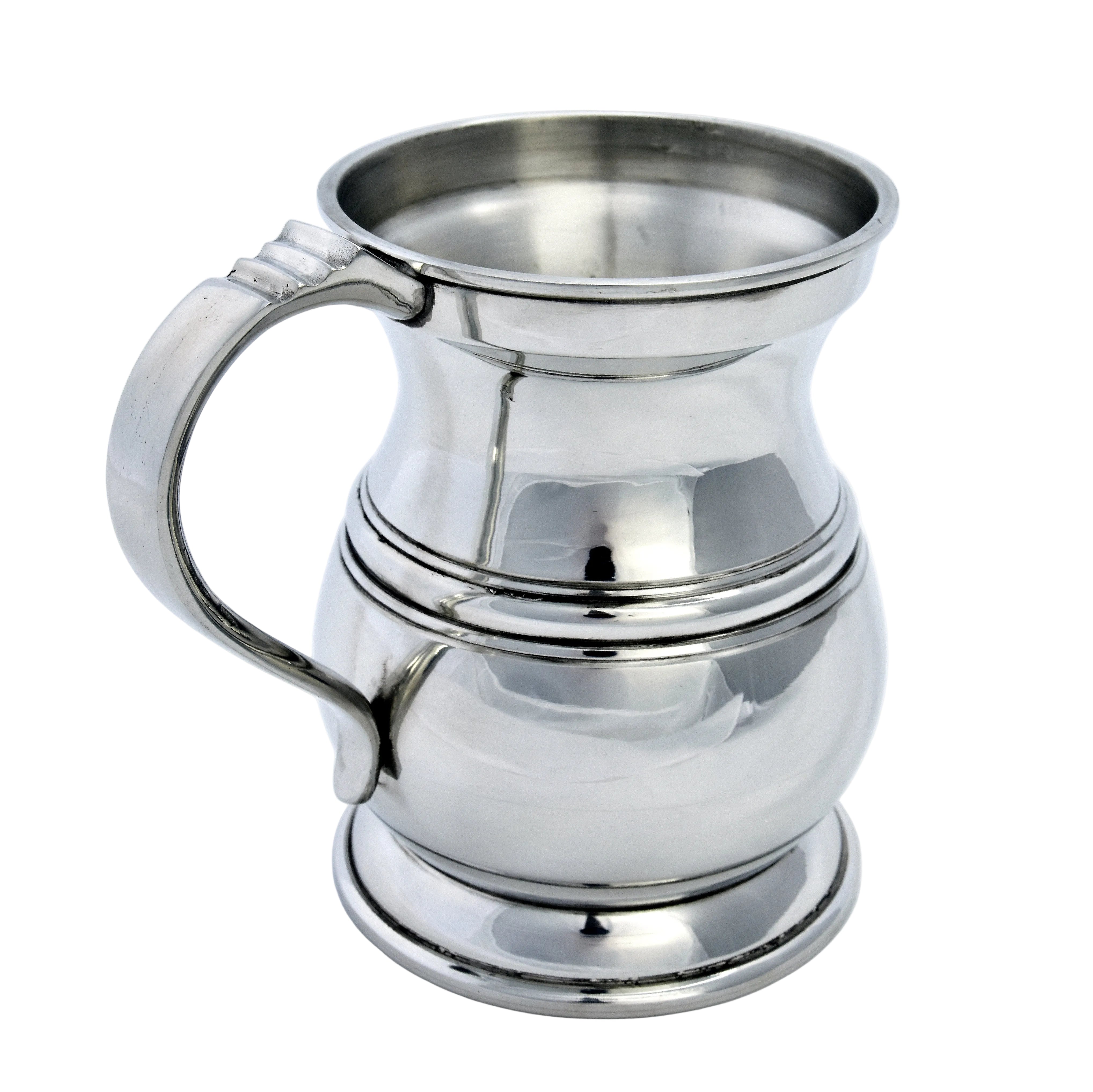 James Yates One Pint 19th Century Pattern Pewter Baluster Tankard - This is an exact remake of the manufacturers original