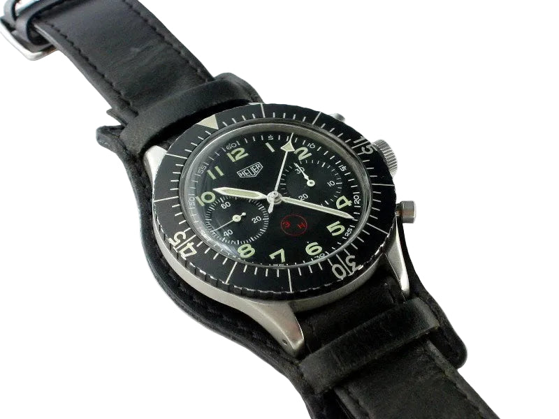 18mm German "Luftwaffe / Bund” Aviators Leather Military Watch Strap
