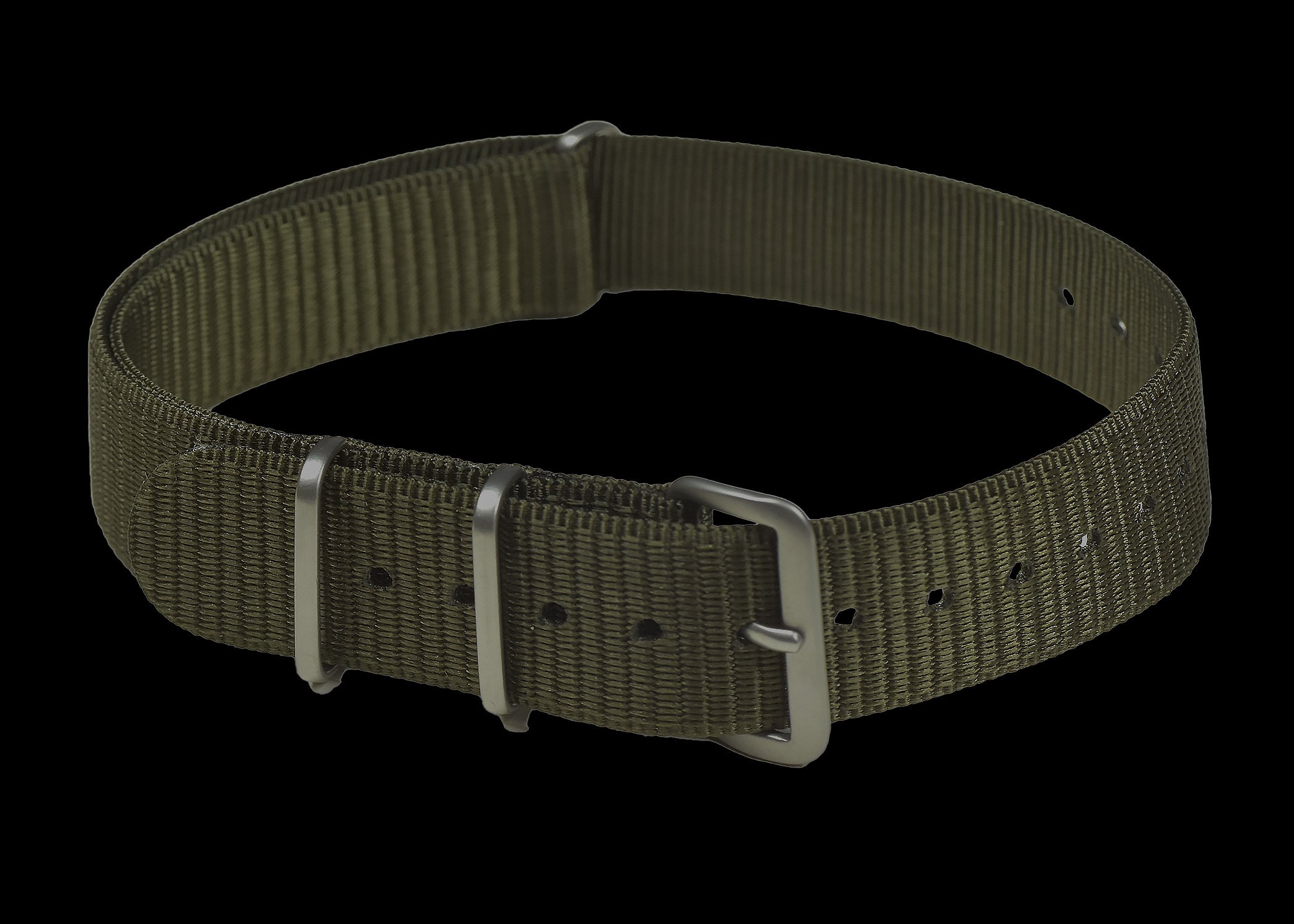 Cinturino per orologio militare NATO da 18mm in materiale militare USA oliva/kaki modello anni '70