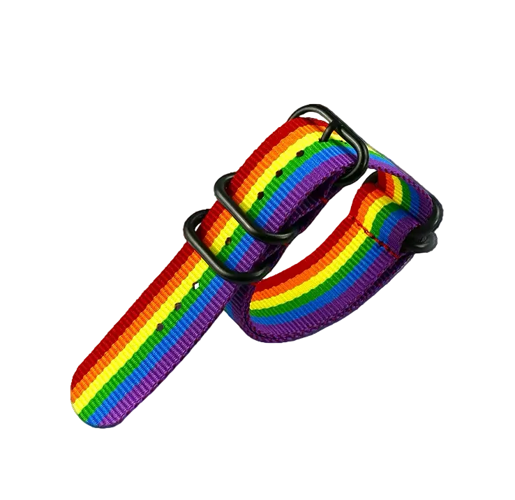 24mm LGBT Regenbogen Zulu NATO Militär-Uhrenarmband aus ballistischem Nylon