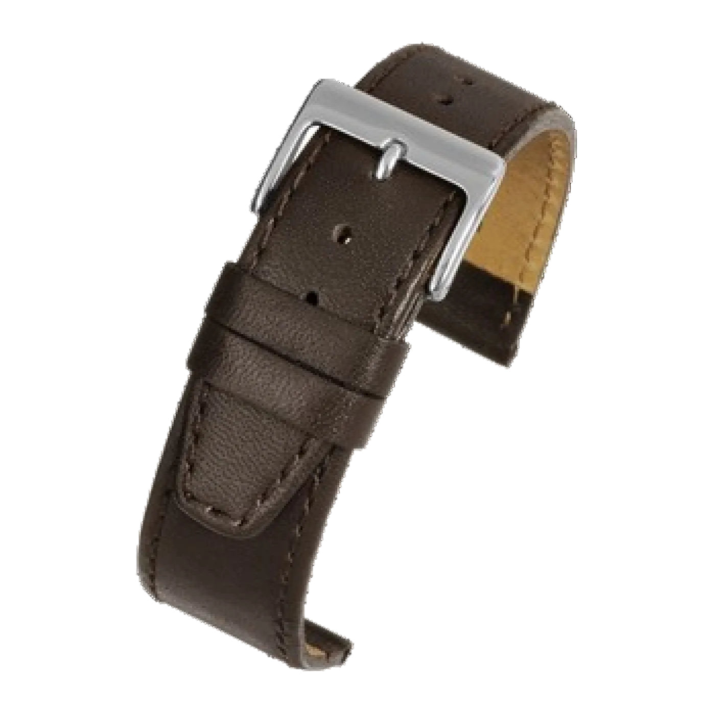 18mm High Quality Brown Calf Leather Watch Strap with Soft Nubuck Leather Lining.