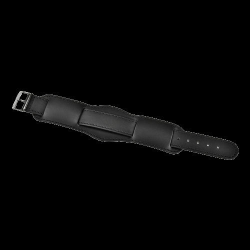 Bracelet de montre militaire en cuir noir motif années 1950 18mm