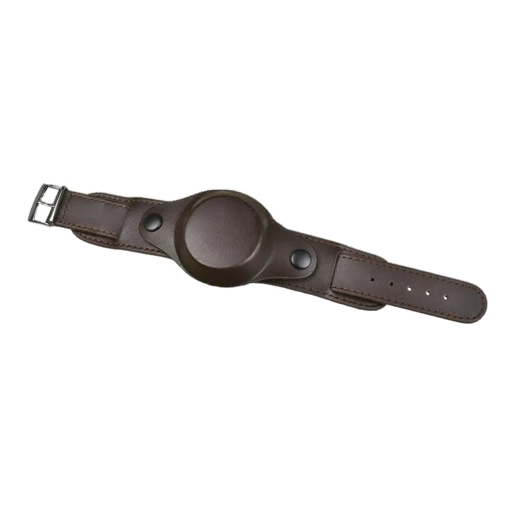 18mm Brown 1950s Pattern Leather Military Watch Strap with Protective Face Cover