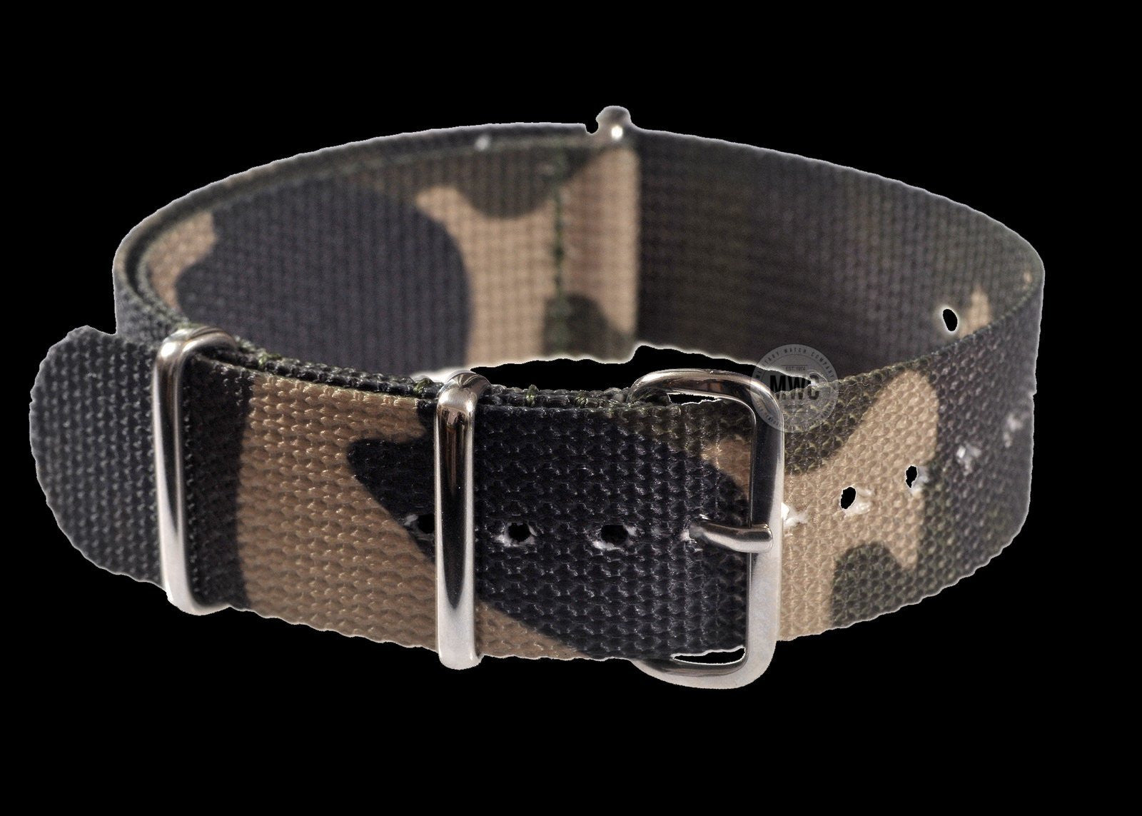 Bracelet de montre militaire NATO camouflage forestier 20mm