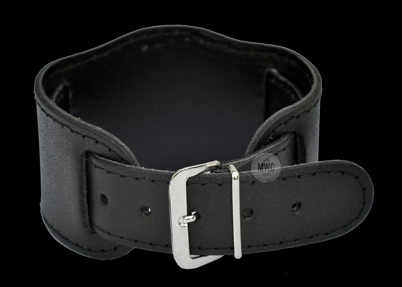 Bracelet de montre militaire en cuir noir motif années 1950 18mm