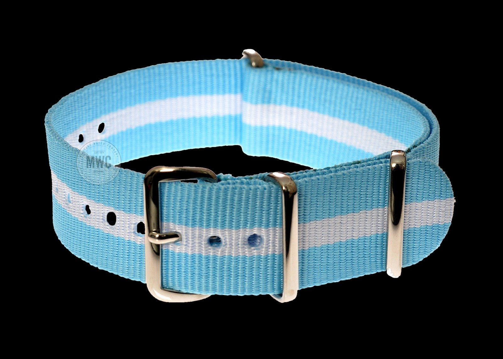 Cinturino militare NATO da 20mm blu e bianco / colori Argentina, Baviera (Bayern), Israele