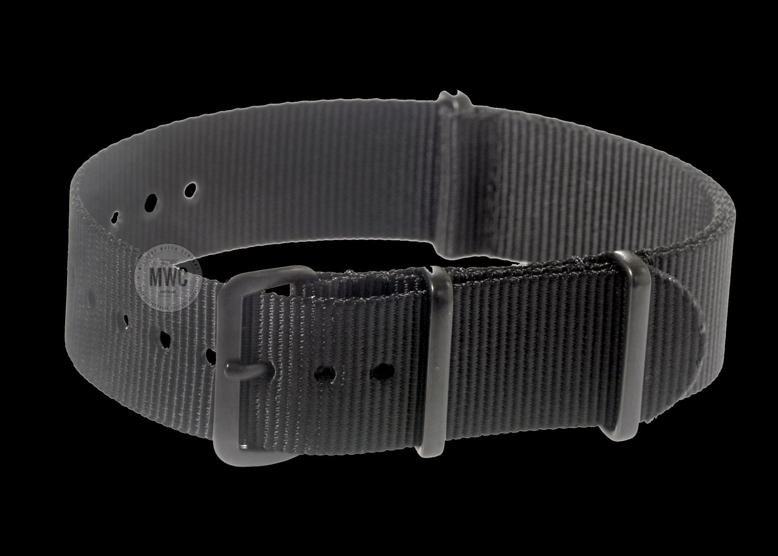 Bracelet de montre militaire NATO noir PVD 18mm