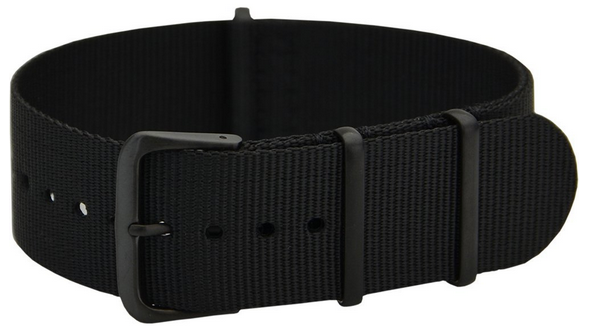 Correa de reloj militar NATO PVD negra de 20mm