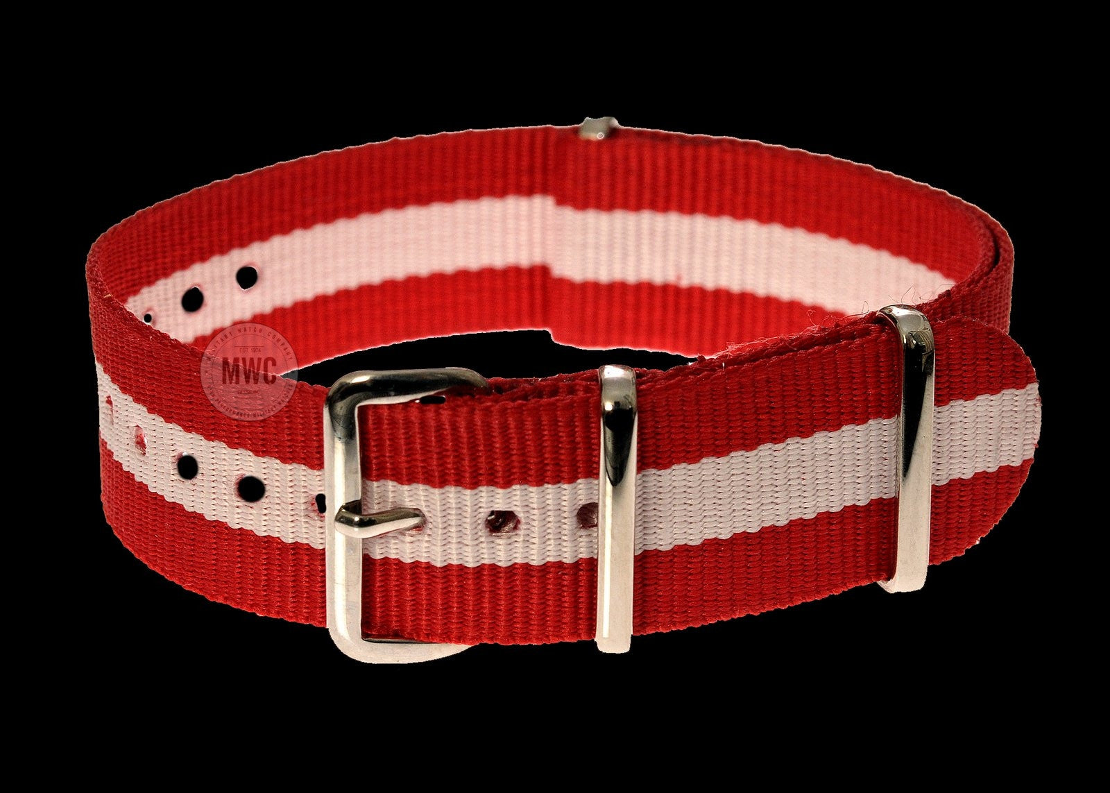 Cinturino militare NATO "Rosso e Bianco" da 20mm