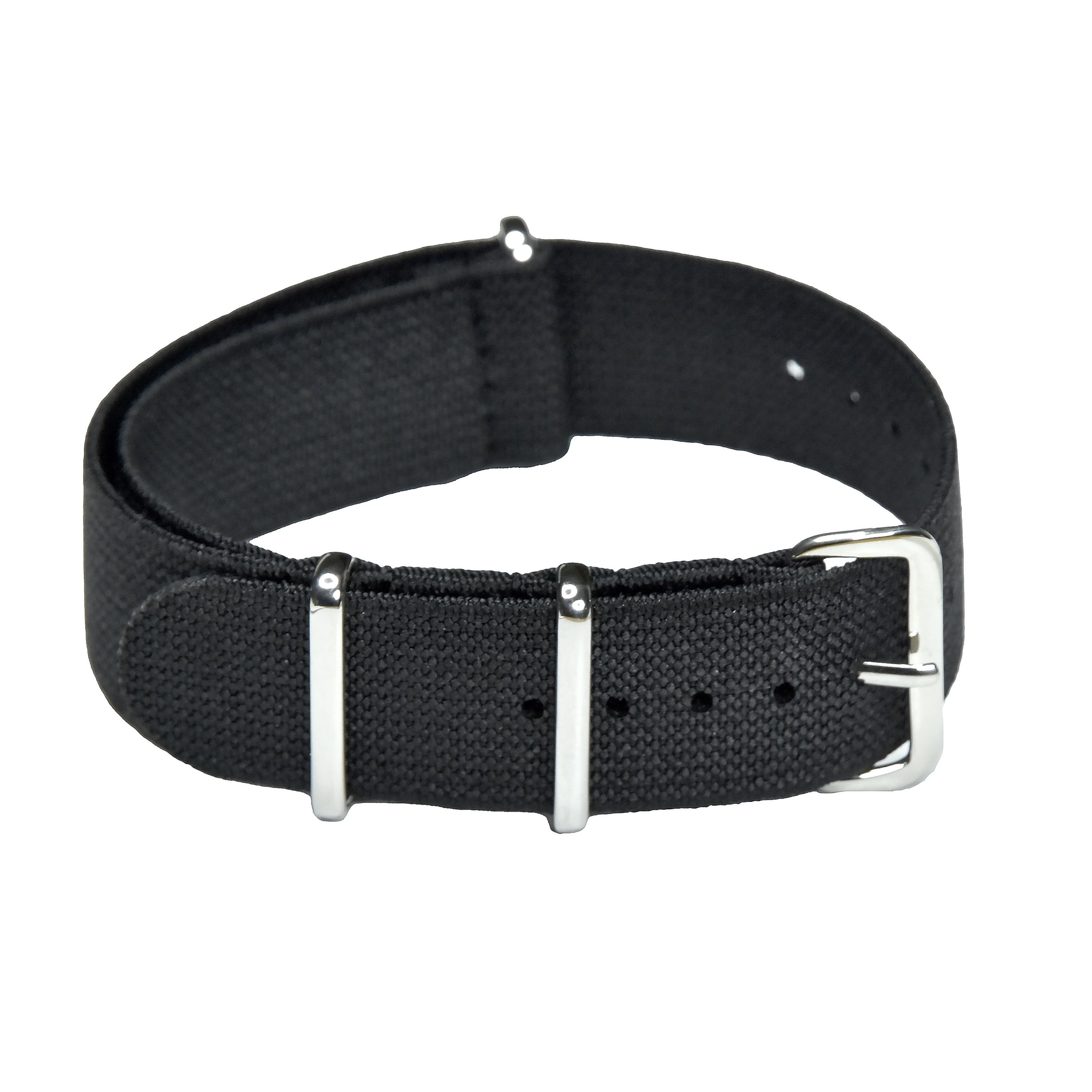Correa de reloj militar NATO elástica negra de 20mm