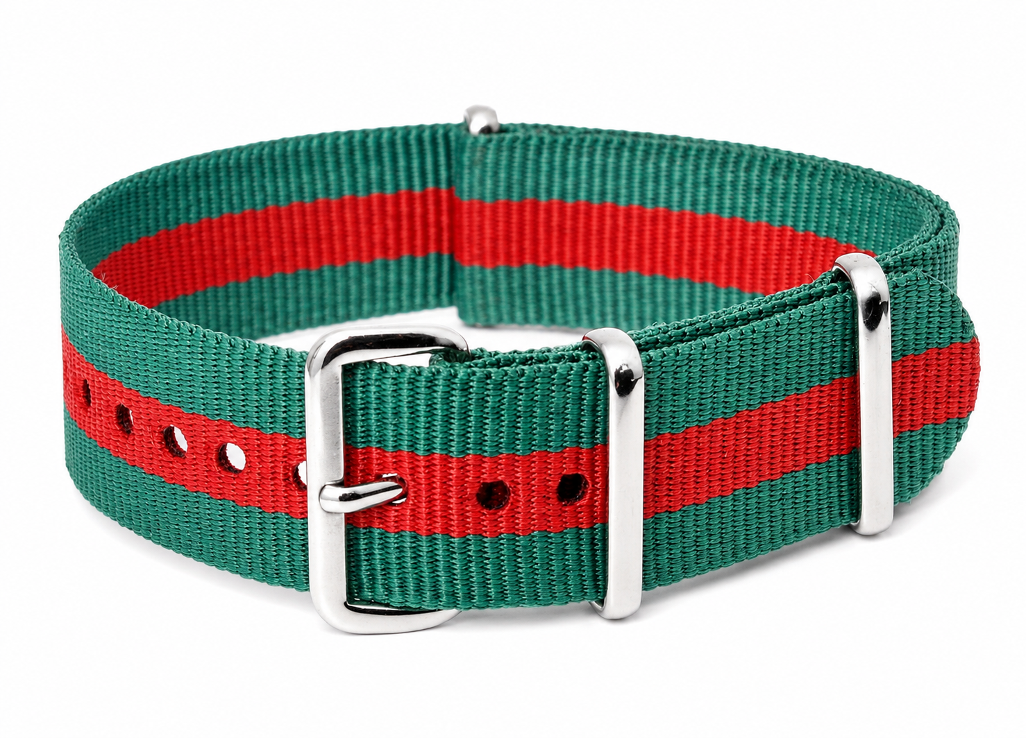 18mm Green and Red NATO Military Watch Strap