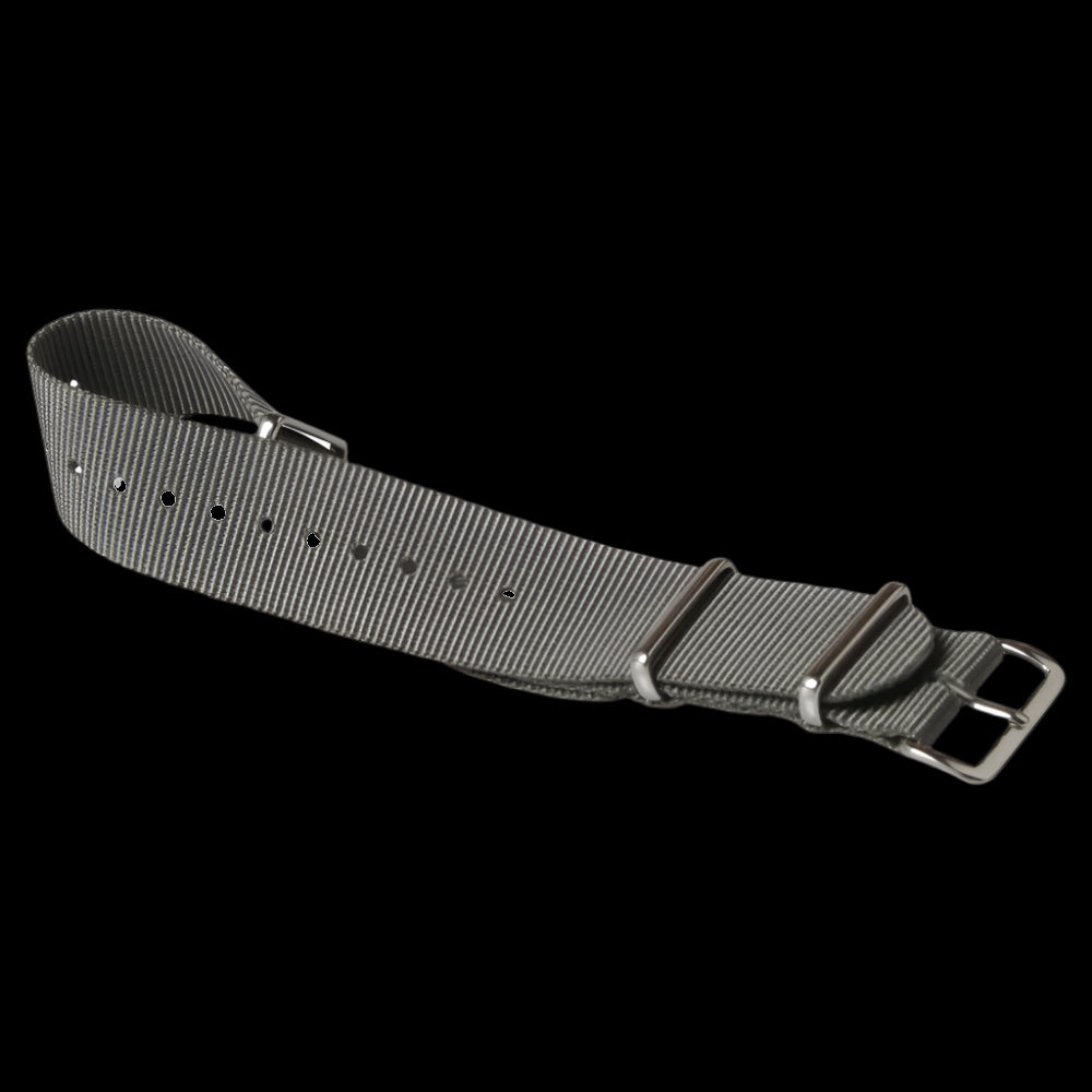 Bracelet de montre militaire NATO gris amirauté 20mm en nylon balistique avec attaches en acier inoxydable