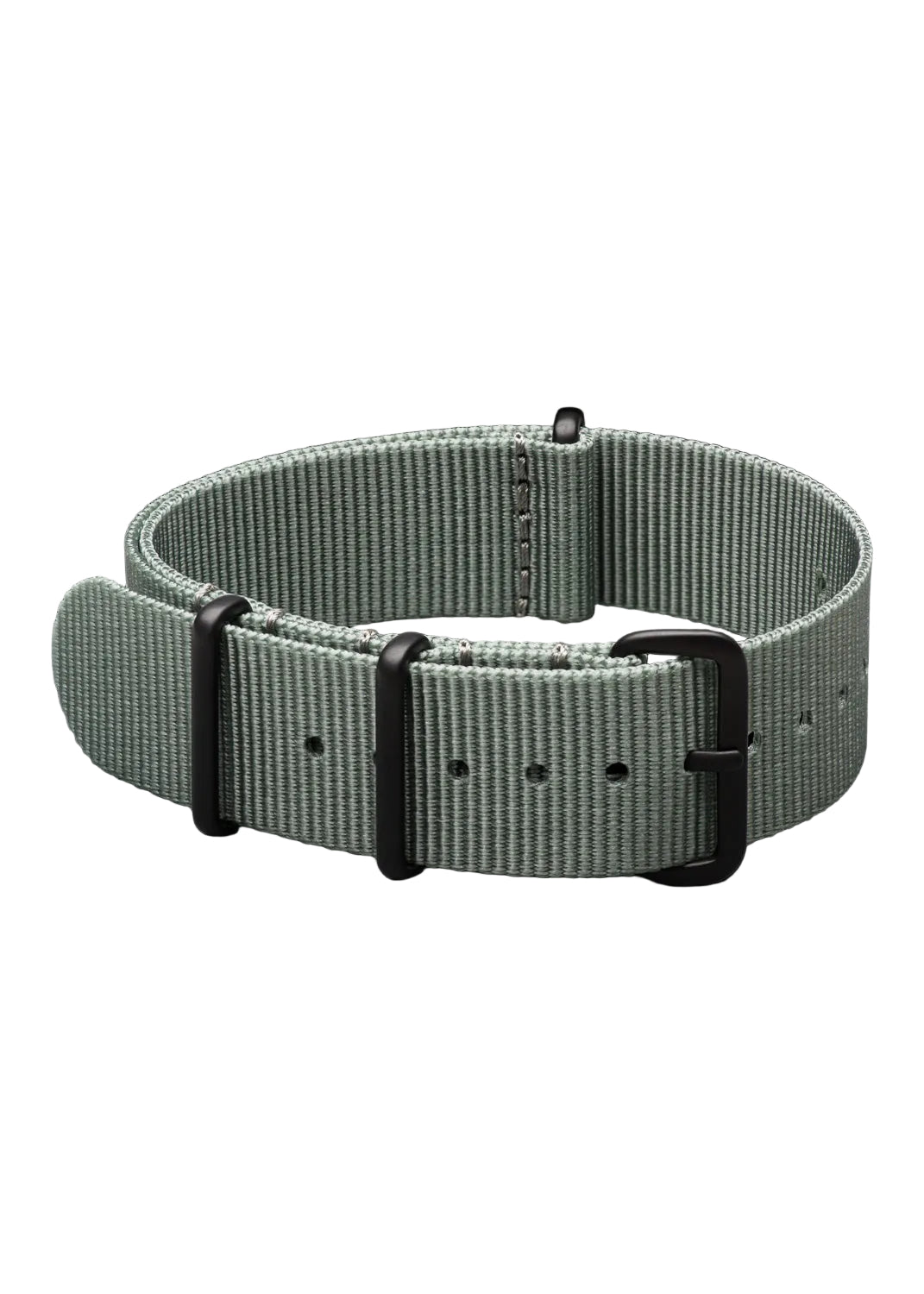 20mm Grey NATO Watch Strap with PVD Black Stainless Steel Covert Buckles