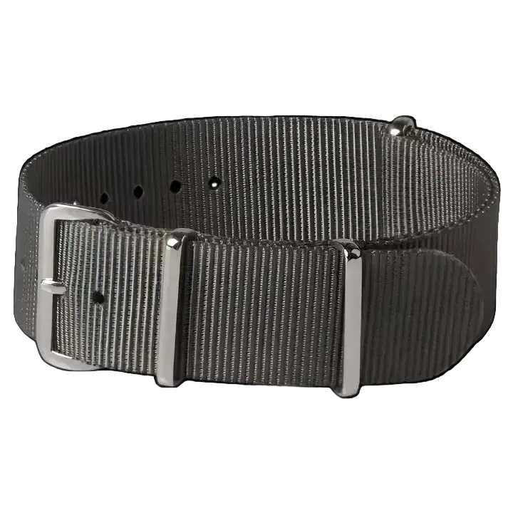 24mm admiralitätsgraues NATO Militär-Uhrenarmband aus ballistischem Nylon mit Edelstahlverschlüssen