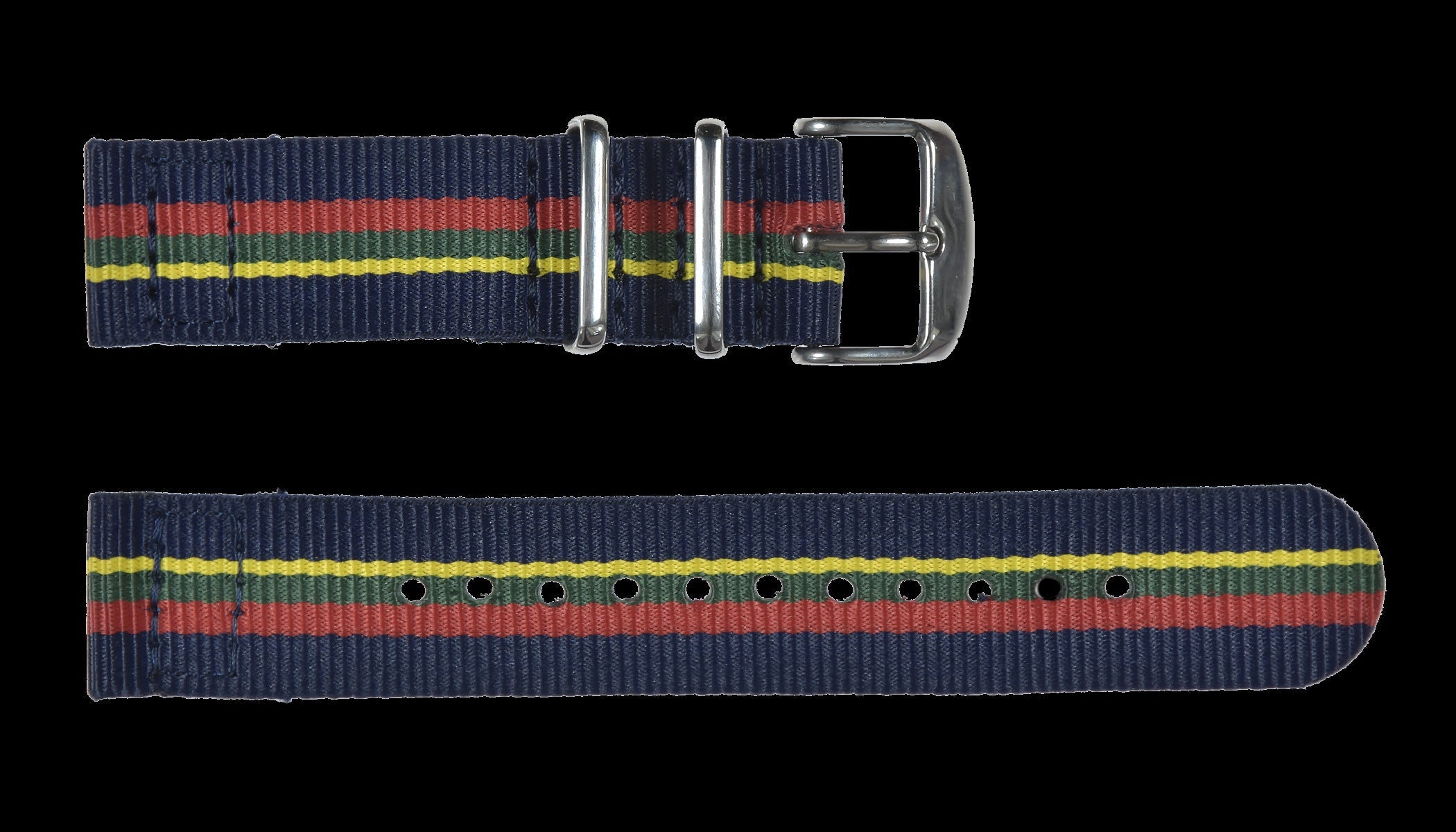 Cinturino per orologio militare NATO Royal Marines 20mm in nylon balistico a 2 pezzi con fibbie in acciaio inox