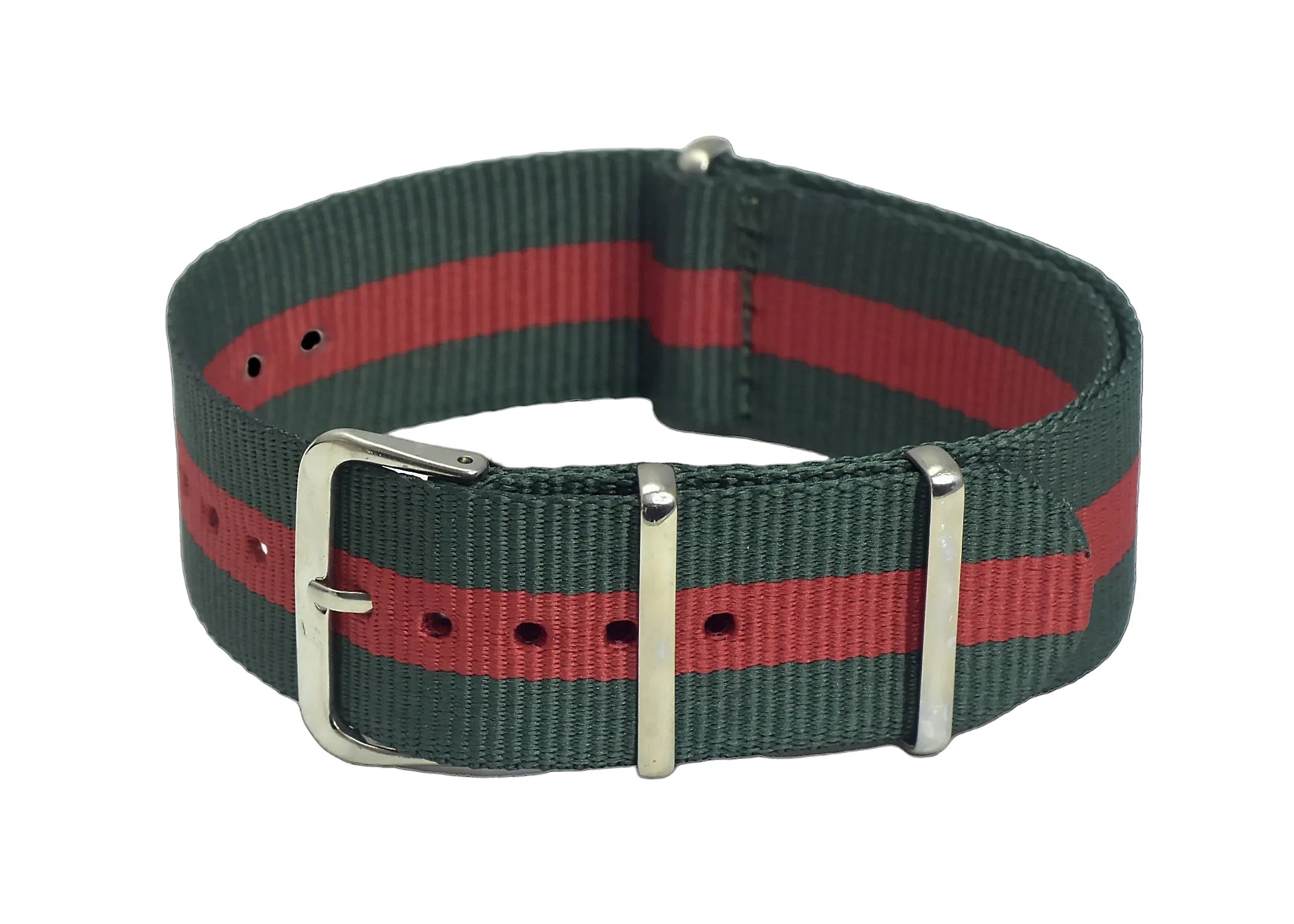 22mm Green and Red NATO Military Watch Strap