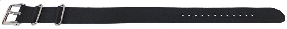 Correa de reloj militar NATO de silicona/goma negro de 22 mm