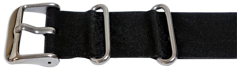 Correa de reloj militar NATO de silicona/goma negro de 22 mm