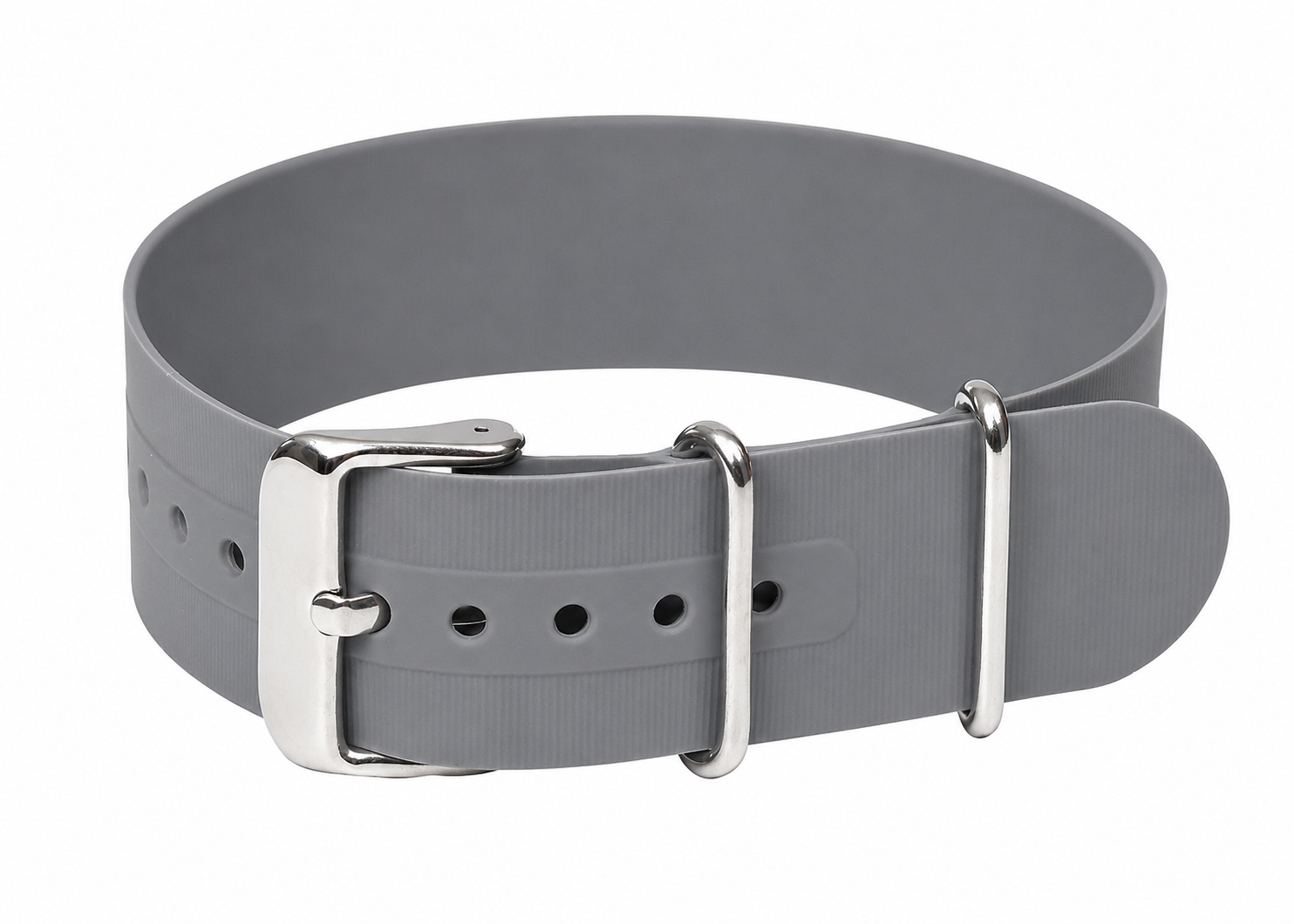 22mm Grey Silicone/Rubber NATO Military Watch Strap
