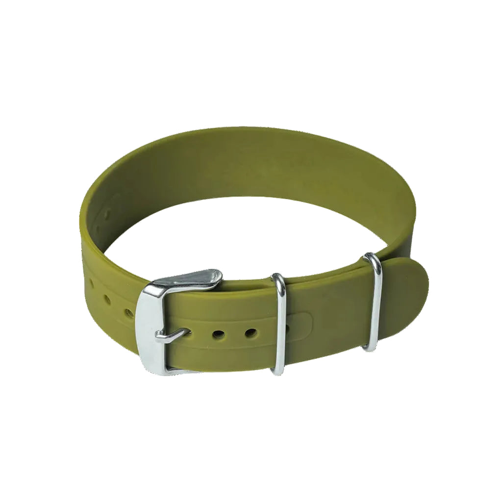 18mm Olive Green Silicone/Rubber NATO Military Watch Strap