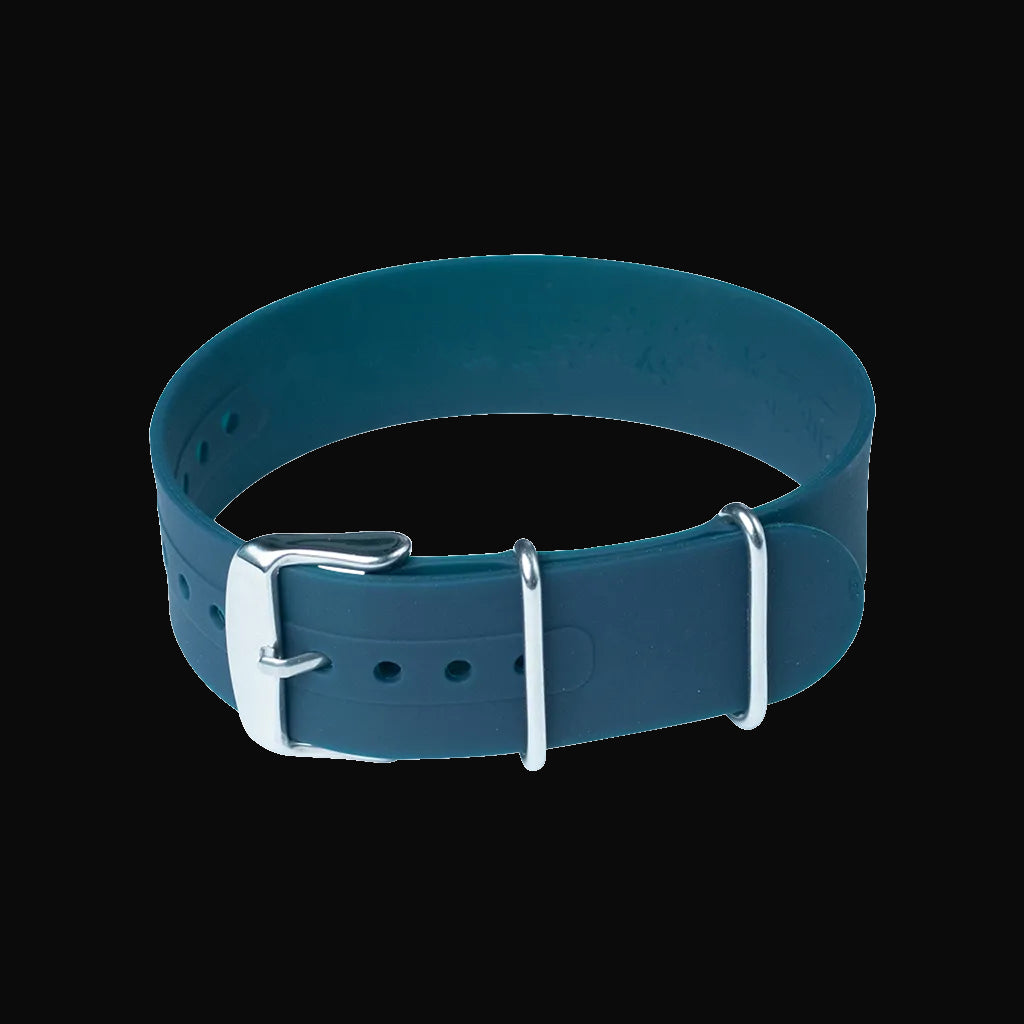 Bracelet de montre militaire NATO silicone/caoutchouc bleu marine 20mm