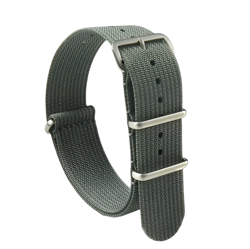 20mm Ribbed Grey NATO Military Watch Strap