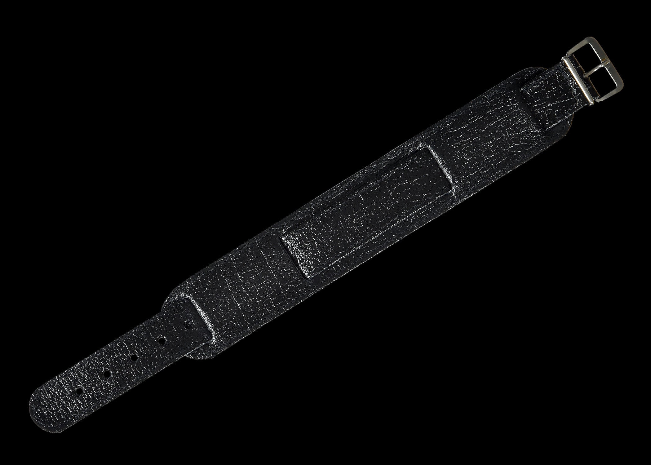 Correa de cuero negro NATO de 18 mm patrón de los años 50