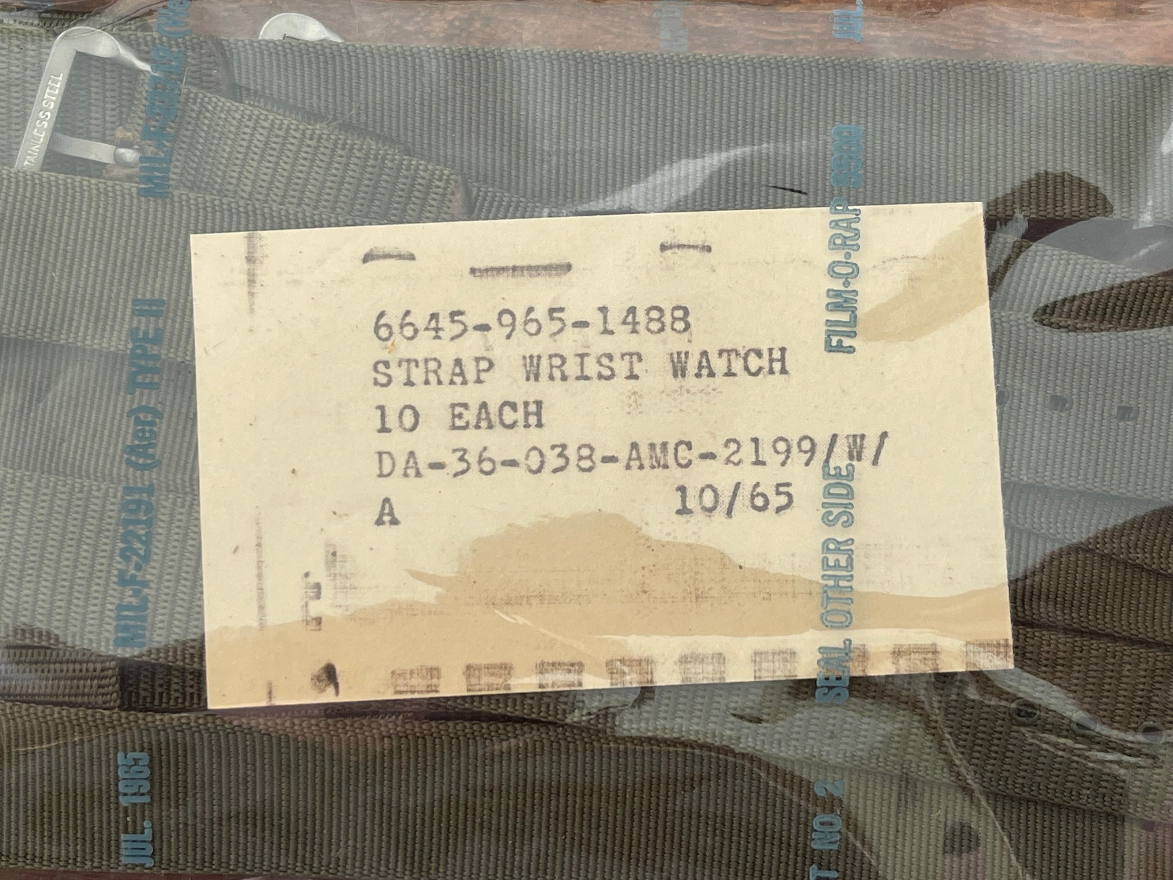 Correa militar de nylon de 18 mm patrón caqui de 1965 para la guerra de Vietnam de EE. UU.