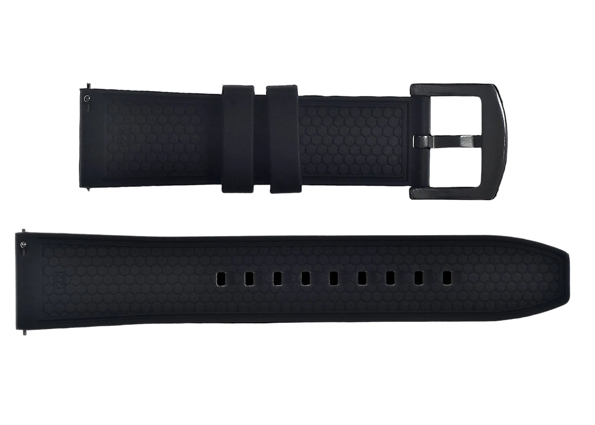 24mm FKM (Patterned) Rubber Strap with Quick Release Feature for Fast and Easy Fitting and Removal
