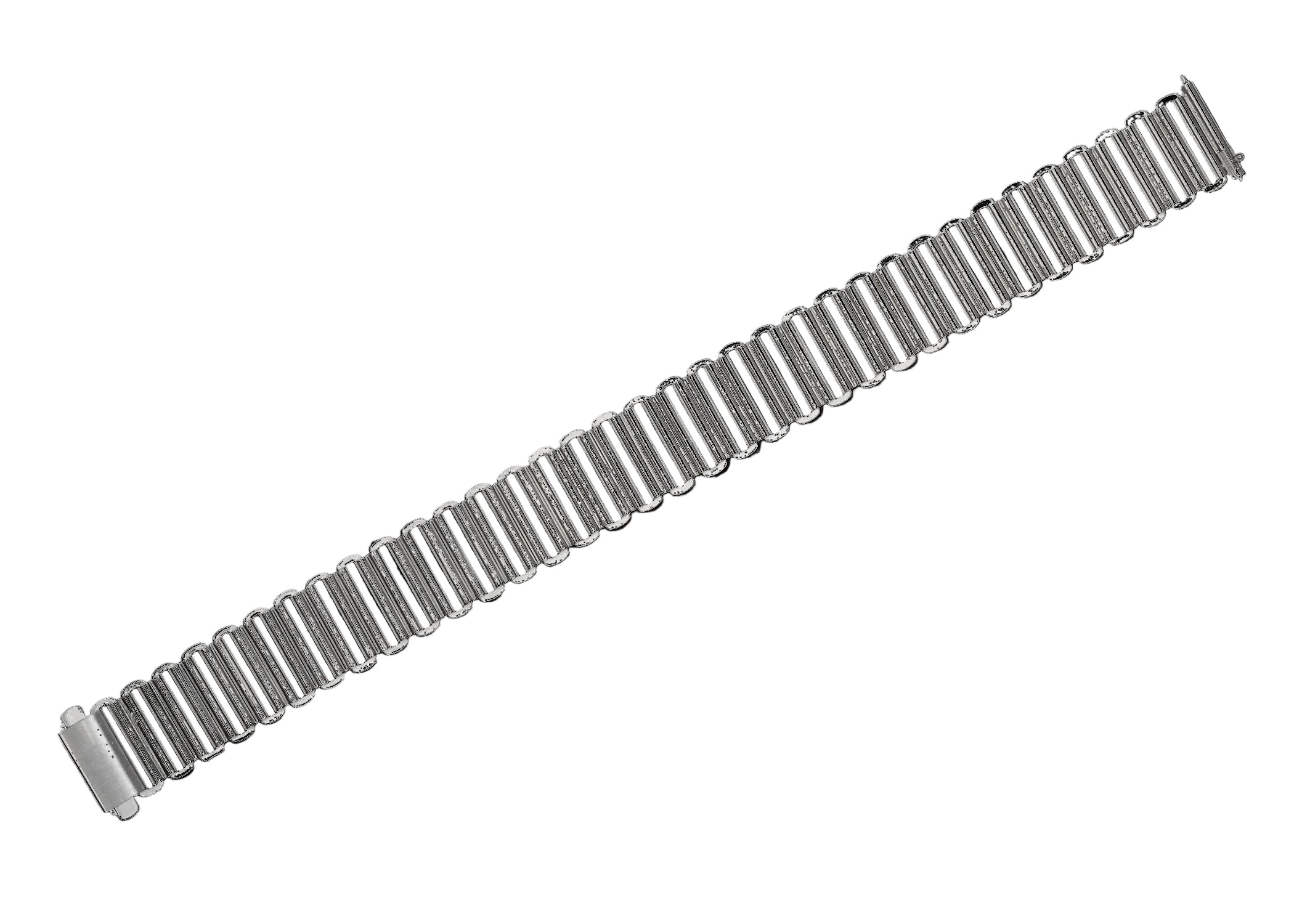 20mm Retro 1940/50s "Bonklip" Style Stainless Steel Bracelet - Ideal for Antique or Retro Style Watches