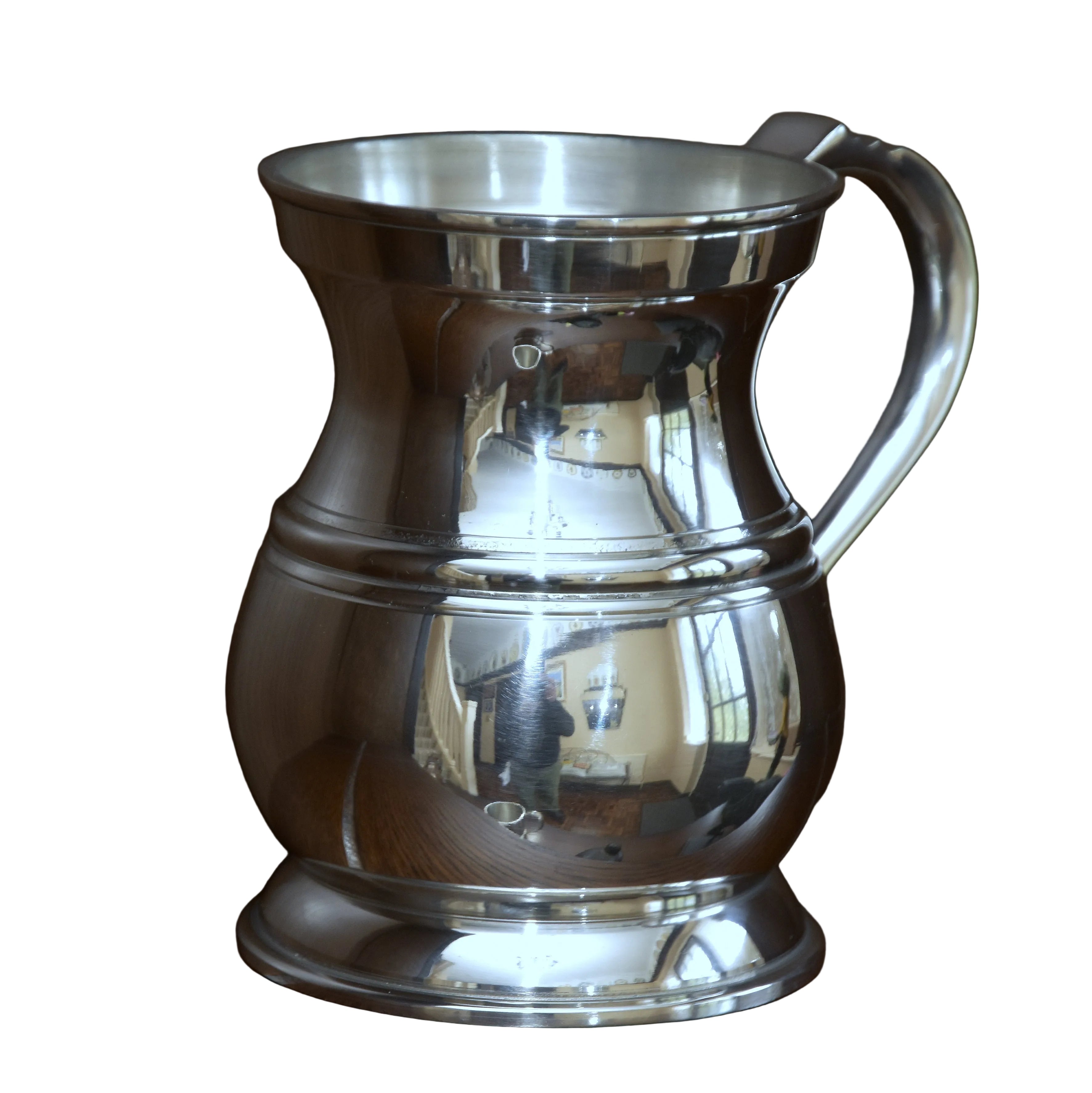 James Yates One Pint 19th Century Pattern Pewter Baluster Tankard - This is an exact remake of the manufacturers original