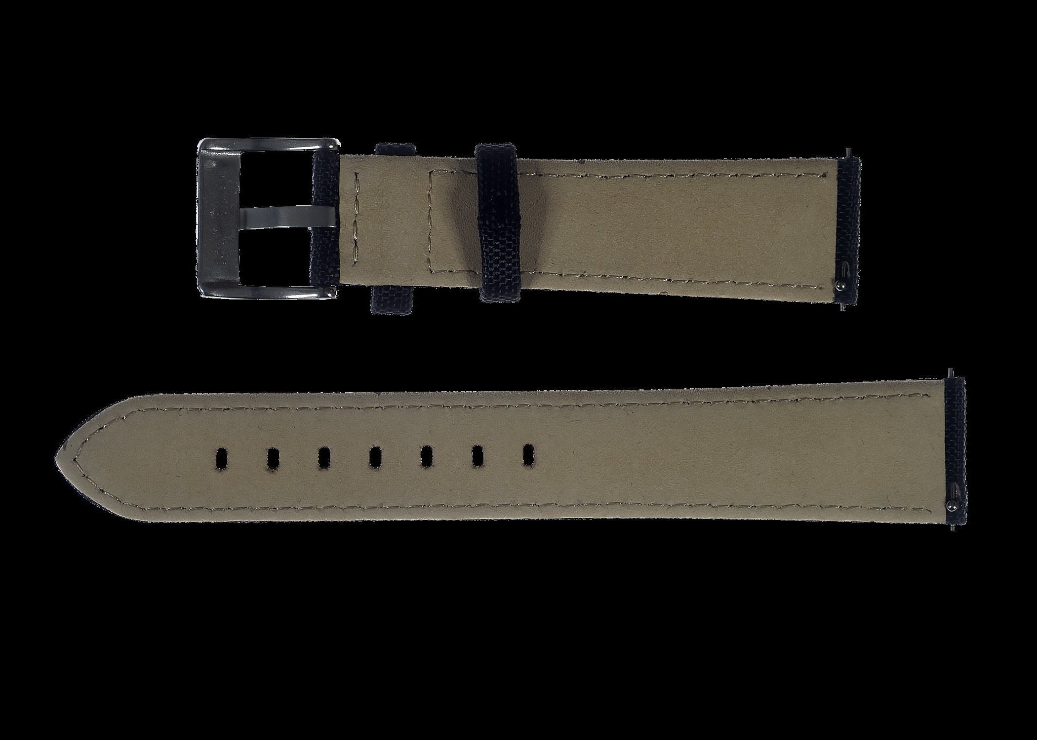 Correa de reloj CORDURA® de tela de vela negra de 20mm