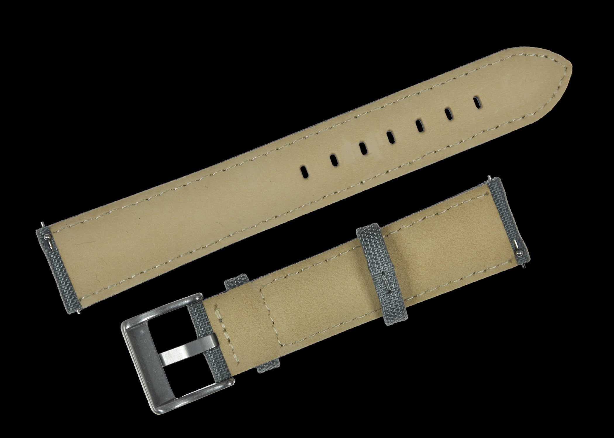Correa de reloj de tela de vela CORDURA® gris de 22 mm