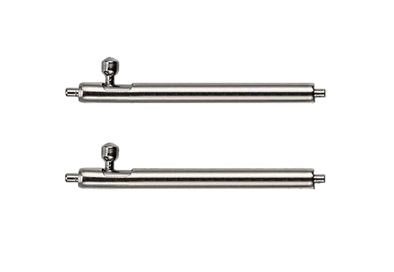 Pair of Quick Release QR Watch Pins Designed to Create the Appearance of a Military Watch with Fixed Solid Bars