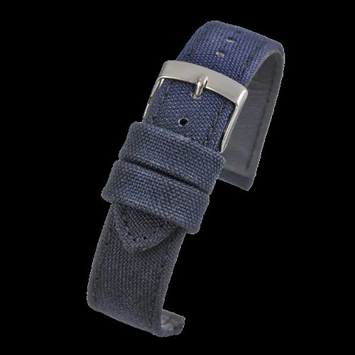 2-teiliges Retro-Muster 24mm Canvas-Militär-Uhrenarmband in Blau - Das ideale strapazierfähige Stoffarmband für Militäruhren