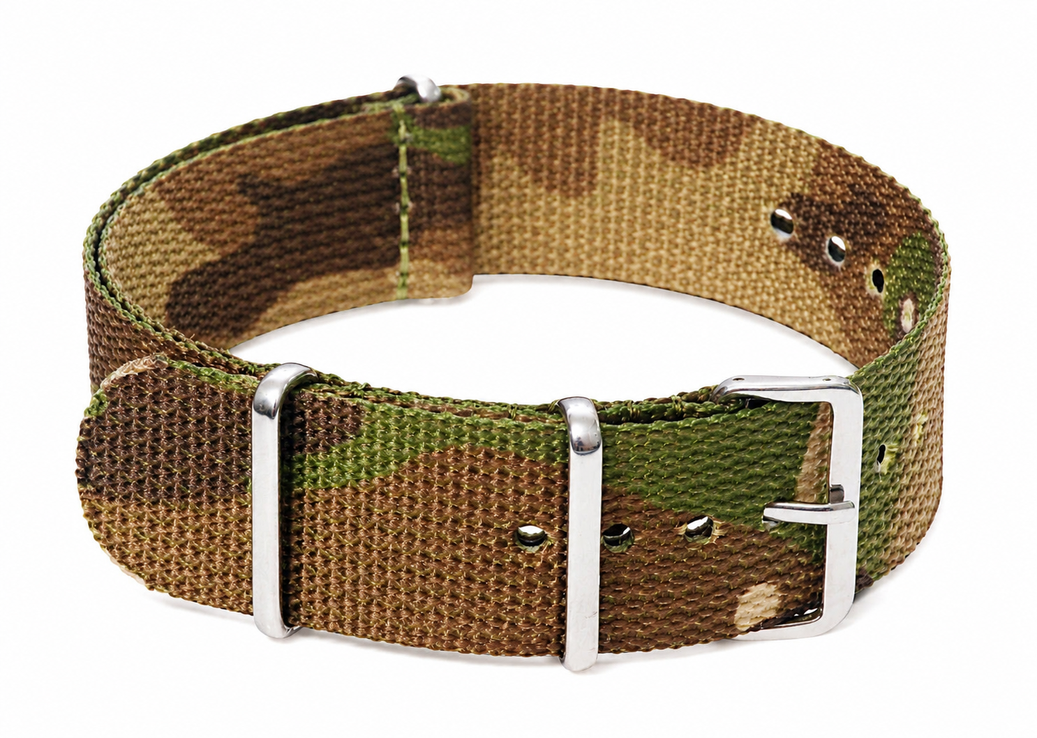 18mm Woodland Camouflage NATO Military Watch Strap