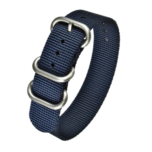 22mm Navy Blue Zulu Pattern Nylon Military Watch Strap